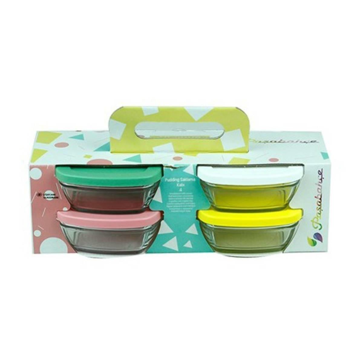 Paşabahçe 4 lü Saklama Kabı Kapaklı Pudding 968405598885