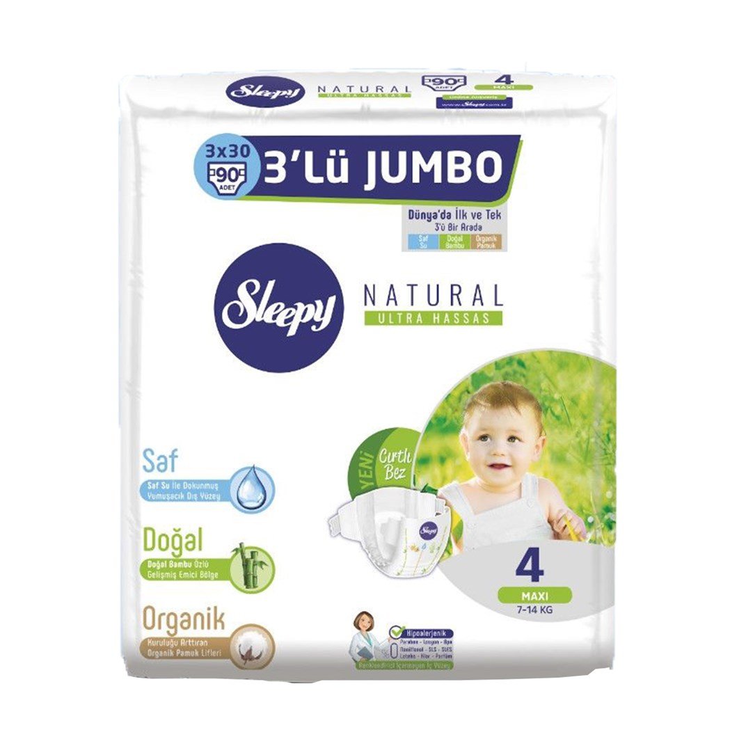 Sleepy Natural maxı 4 Beden 3*30 LüBebek Bezi