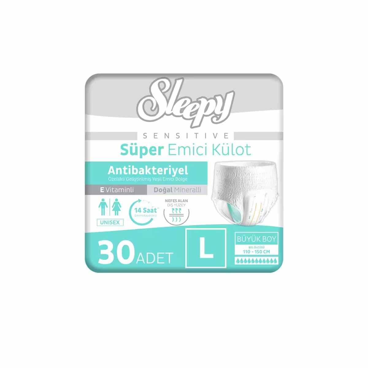 Sleepy Yetişkin Hasta Bezi Emici Külotlu L 30 lu5521772