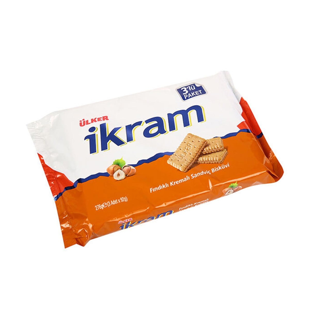 Ülker İkram Kremalı Fındıklı Bisküvi 3 Lü 252 gr