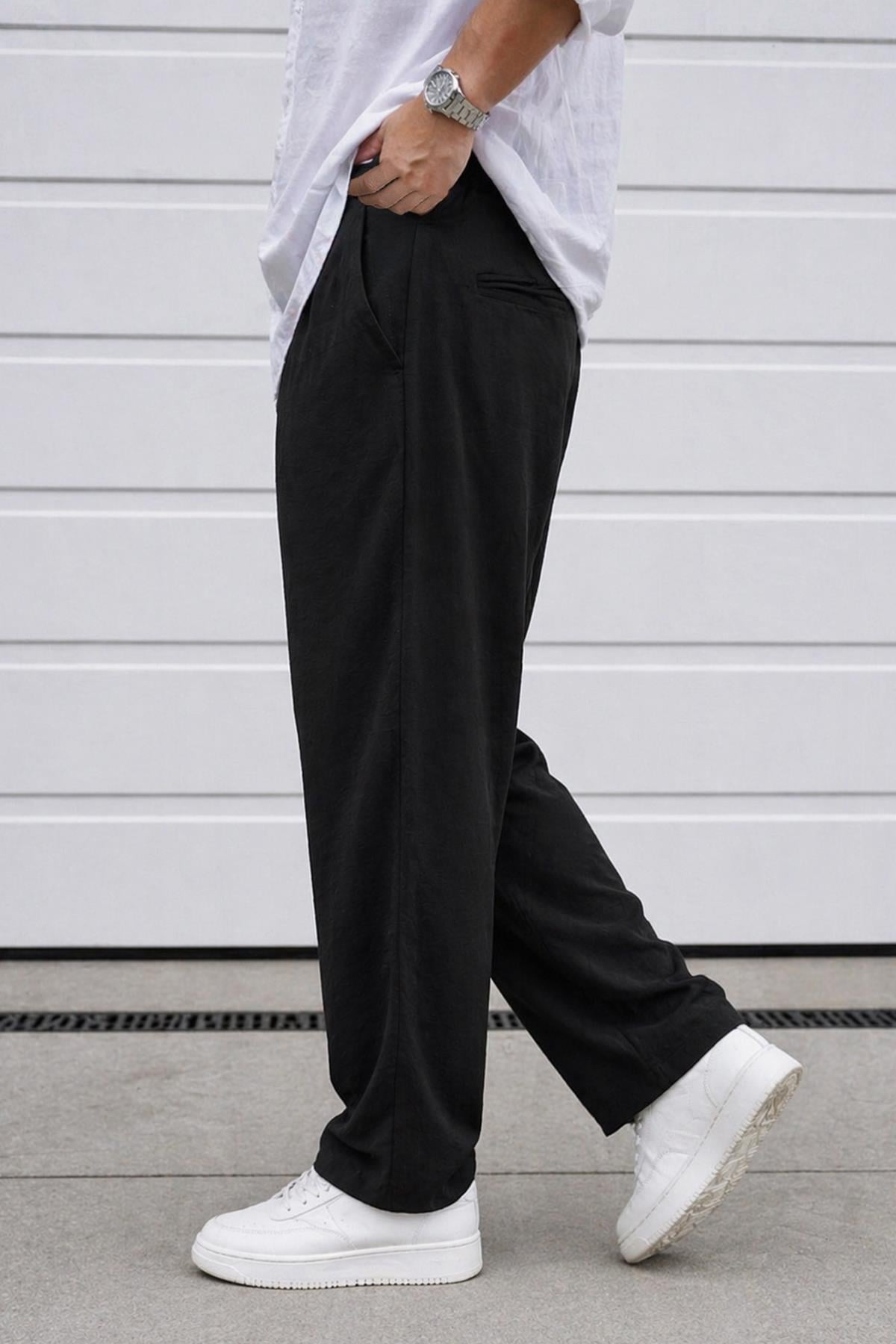 Pileli Klasik Baggy Pantolon