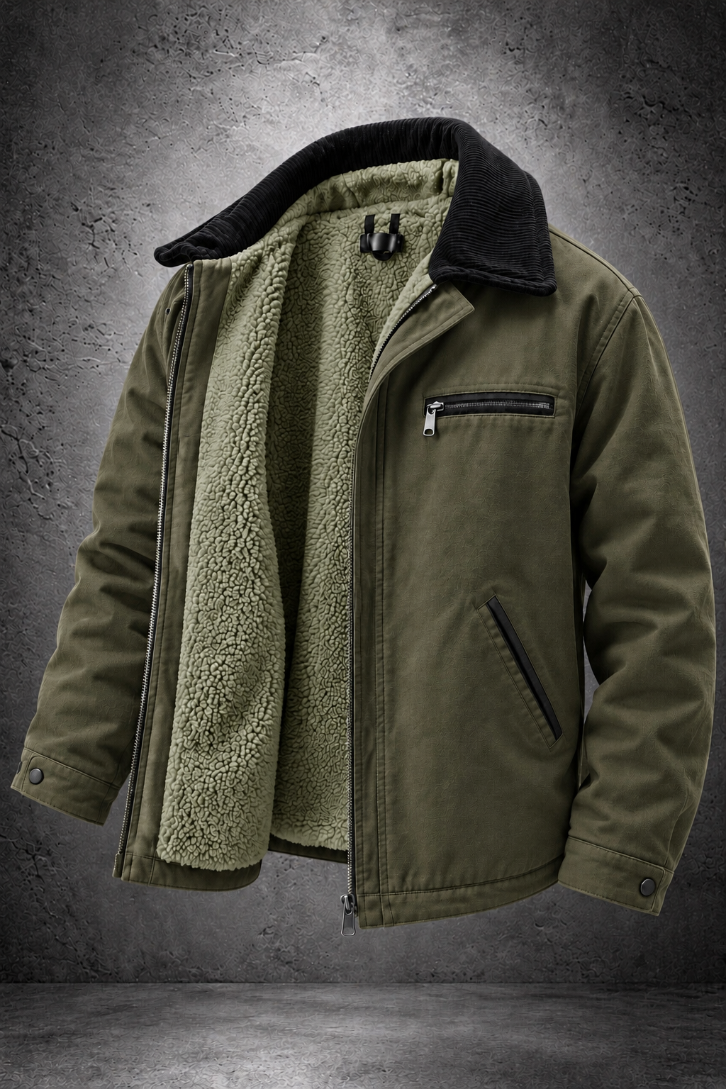 Erkek İçi Kürklü Gabardin Mont