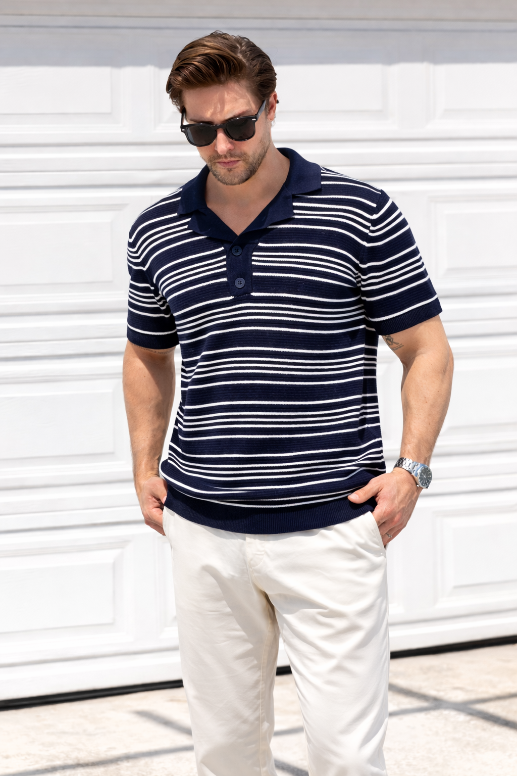 V Yaka Triko Erkek Pamuklu Tişört