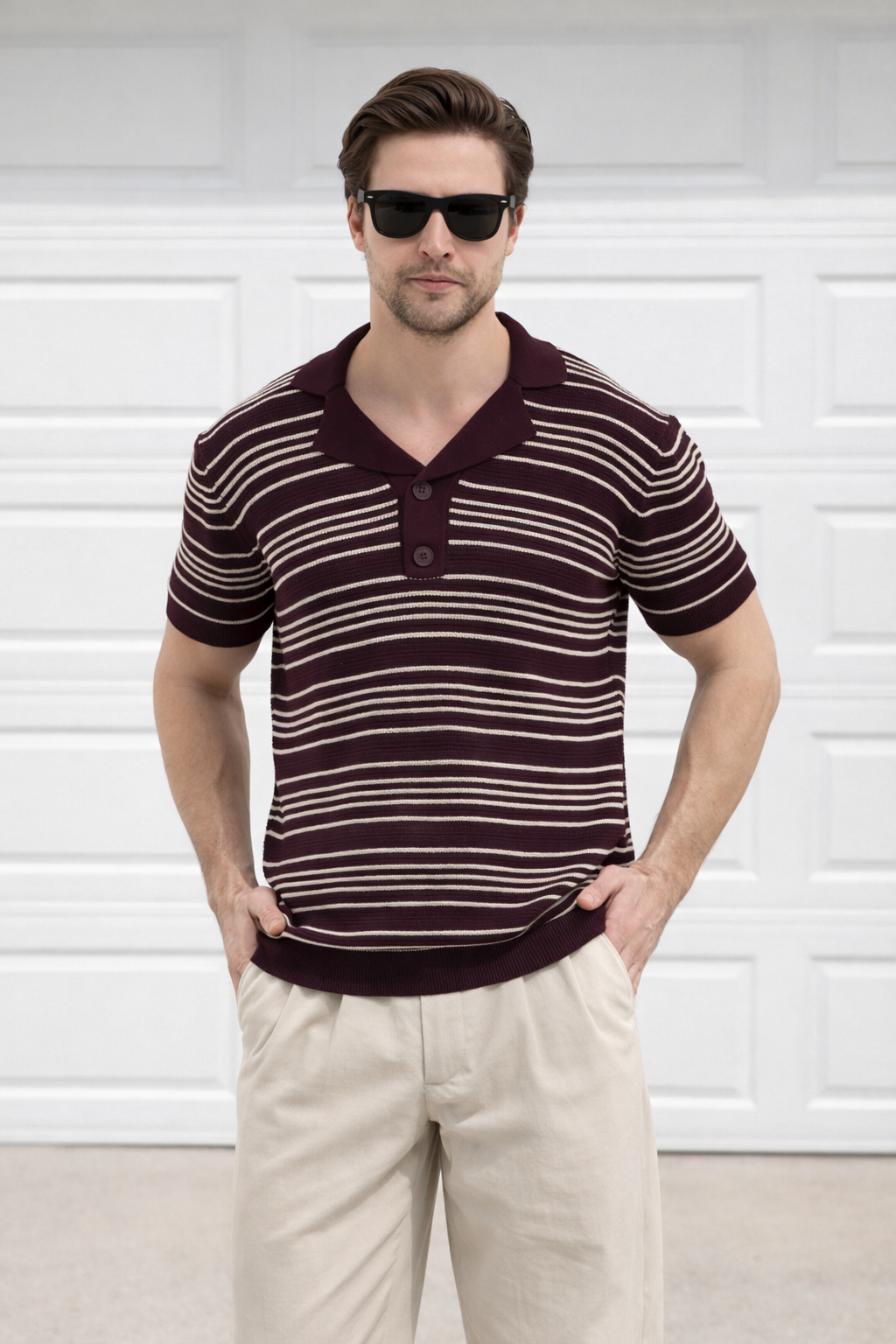 V Yaka Triko Erkek Pamuklu Tişört