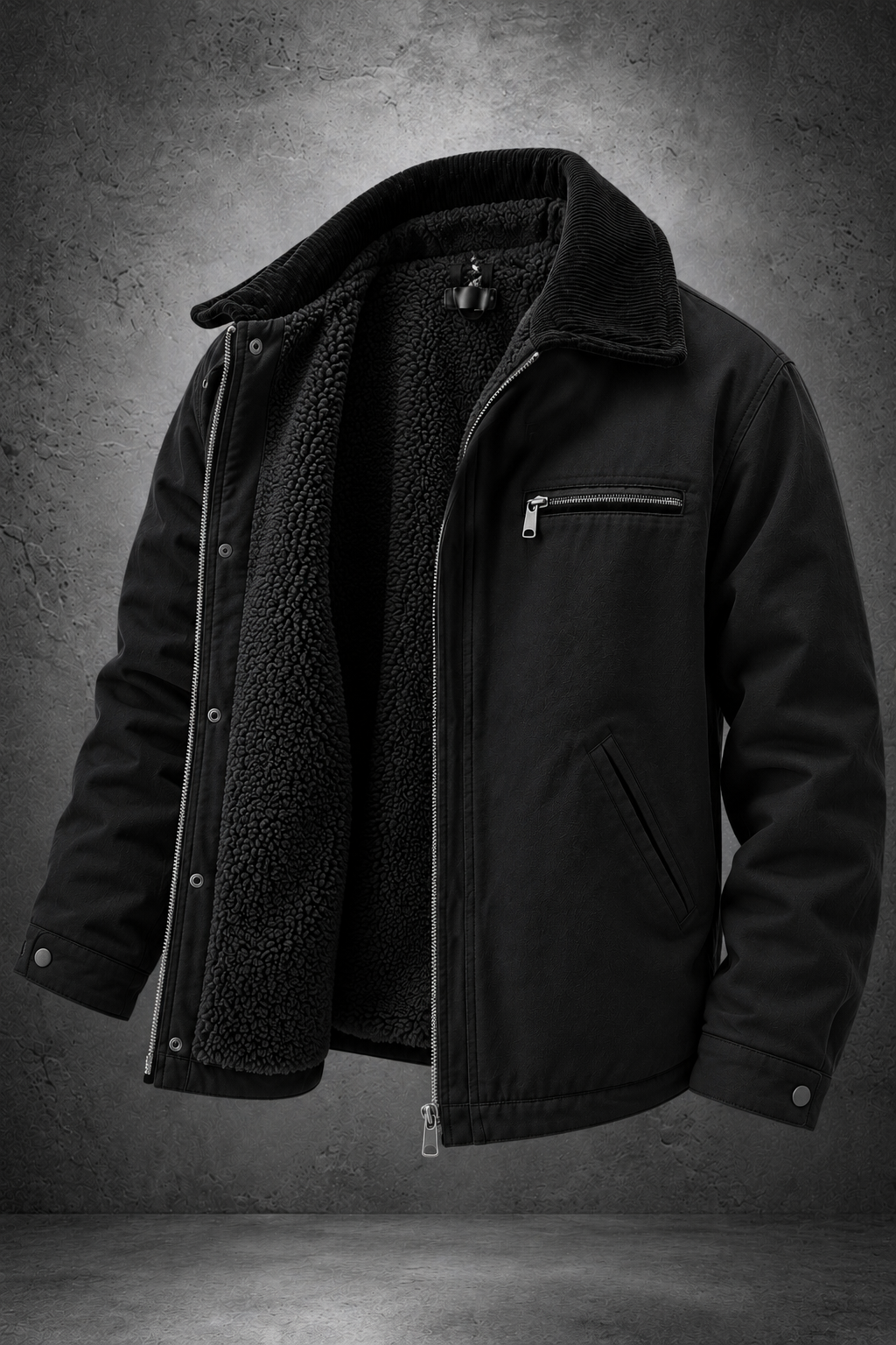 Erkek İçi Kürklü Gabardin Mont