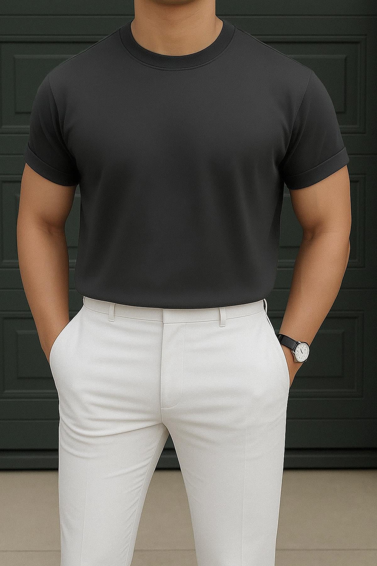 Bisiklet Yaka Comfort Rahat Kalıp Penye Tshirt
