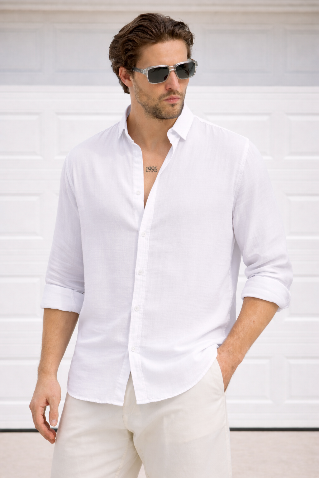 Uzun Kol Yazlık Modal Kumaş Gömlek