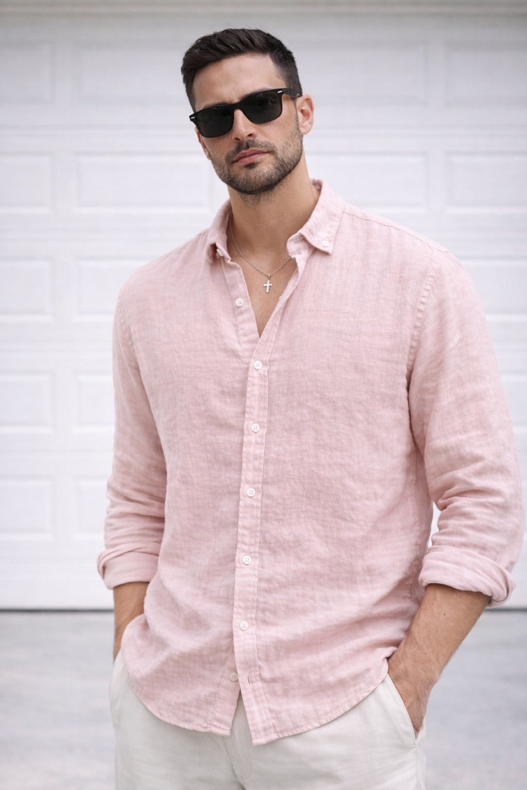Uzun Kol Yazlık Müslin Keten Gömlek