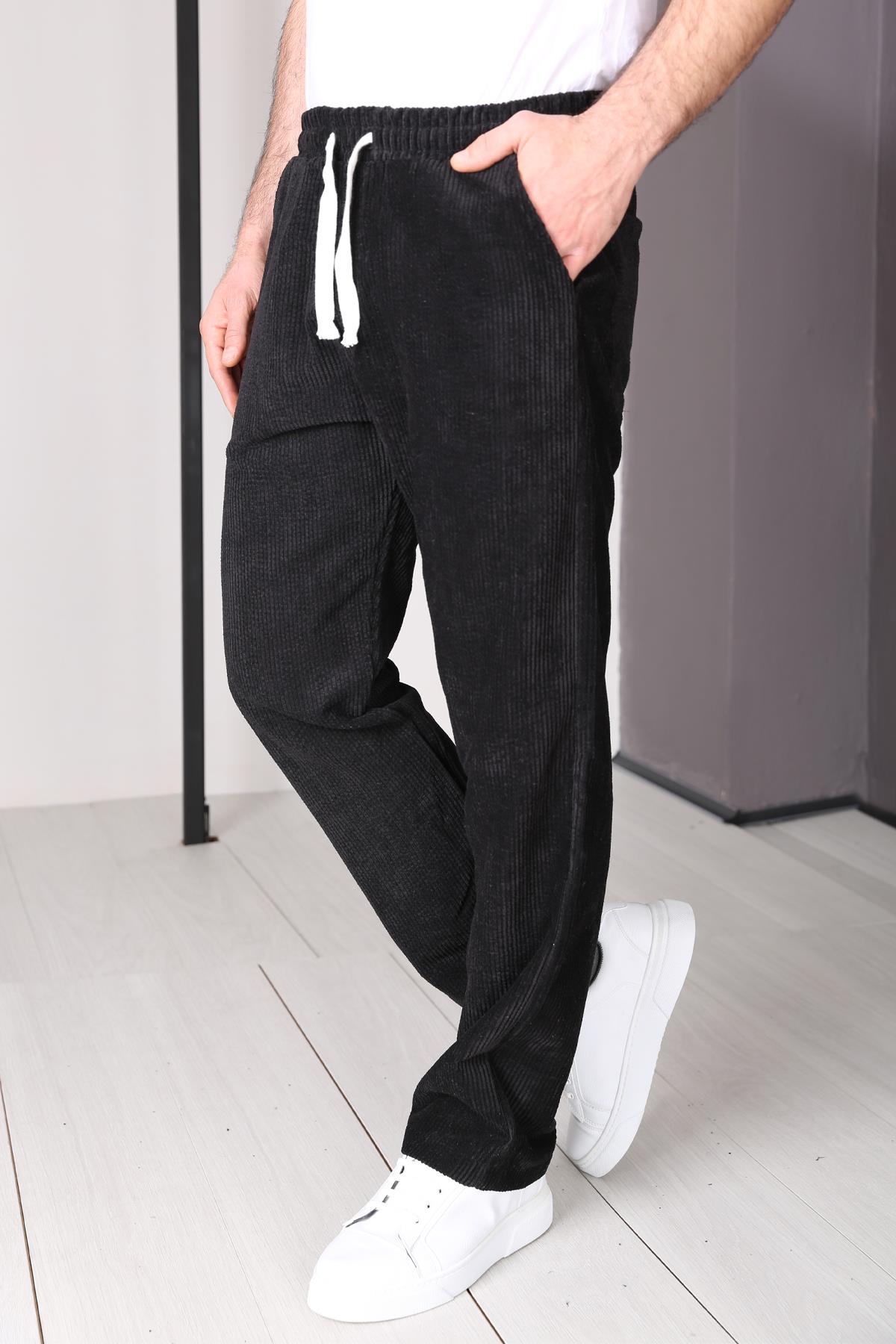 Kadife Baggy Bol Paça Pantolon