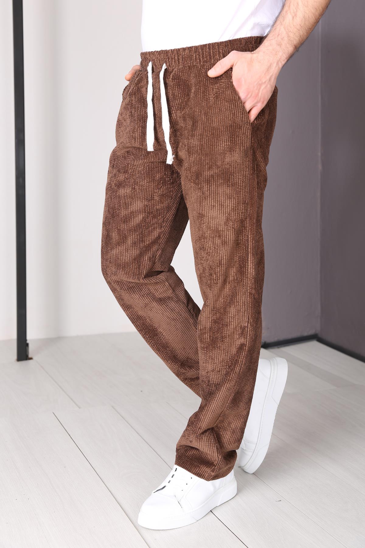 Kadife Baggy Bol Paça Pantolon