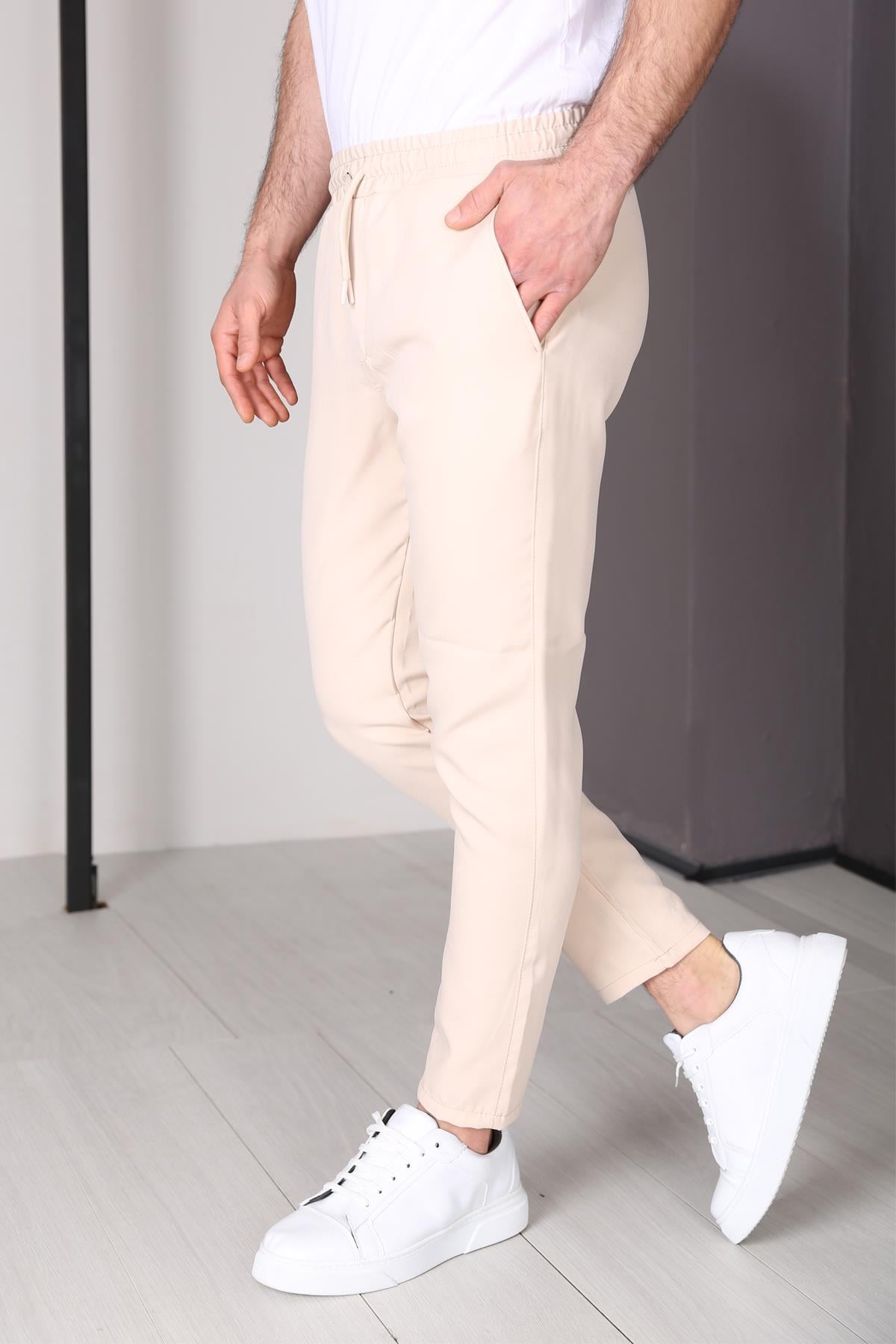 Likralı Bilek Boy Kumaş Pantolon