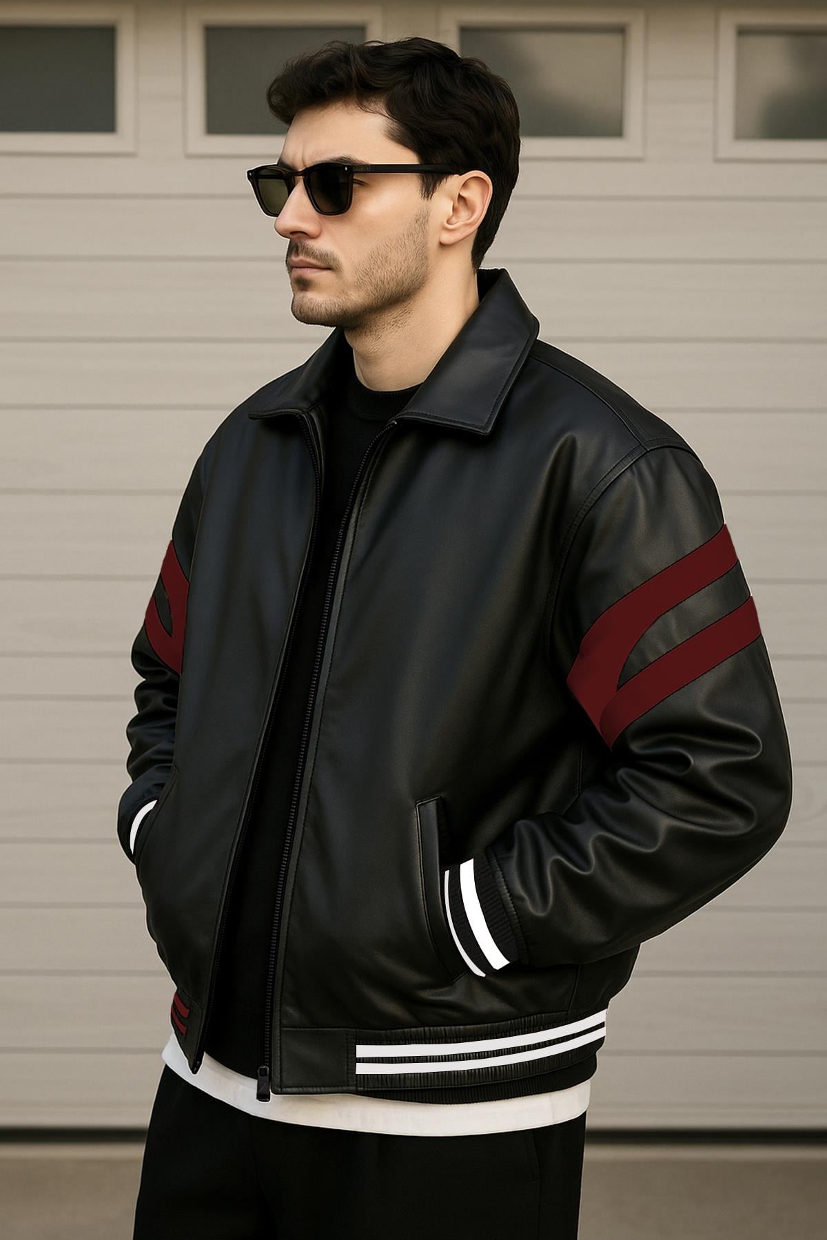Oversize Rahat Kalıp Deri Ceket