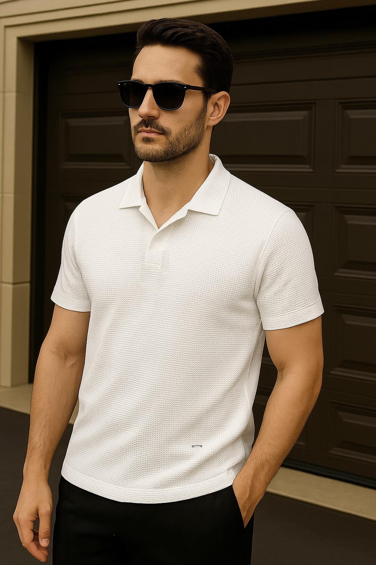 Polo Yaka Regular Fit Erkek Pamuklu Tişört