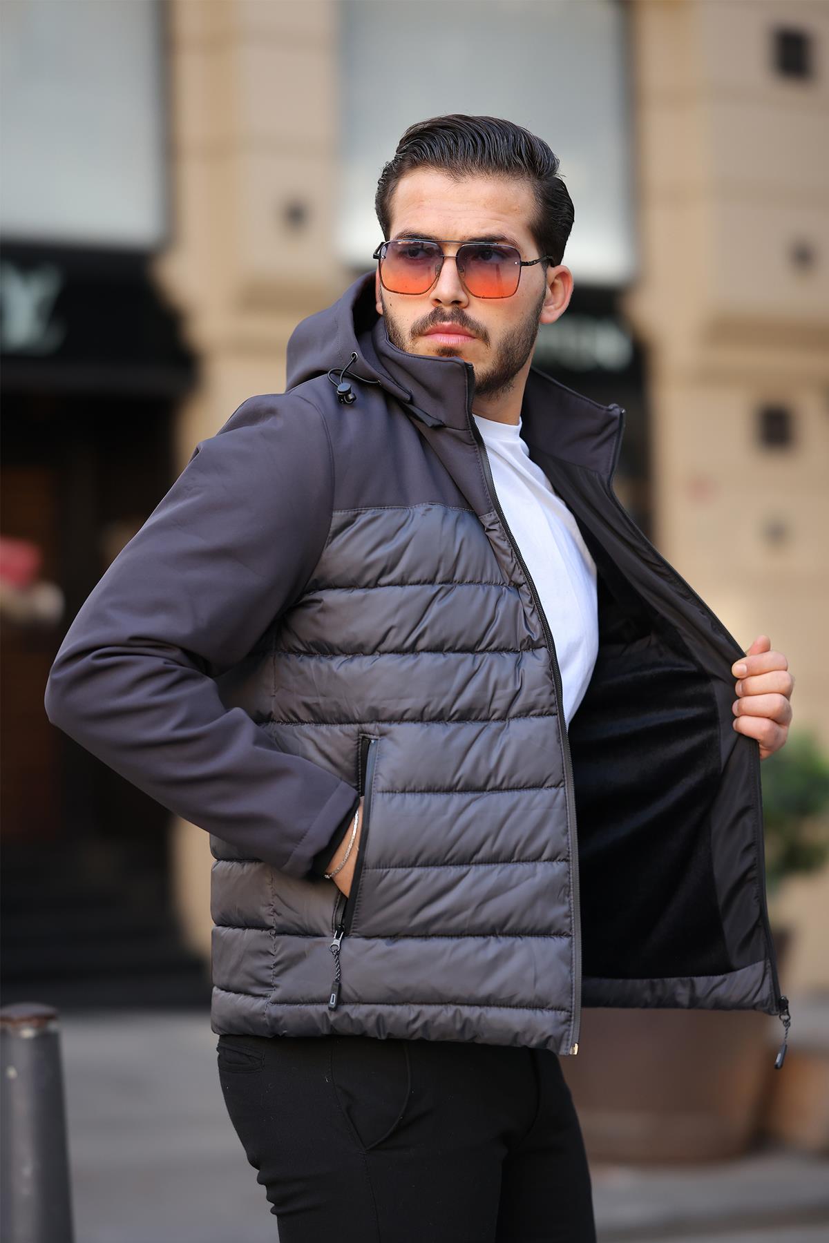 Su ve Rüzgar Geçirmez Softshell Erkek Şişme Mont