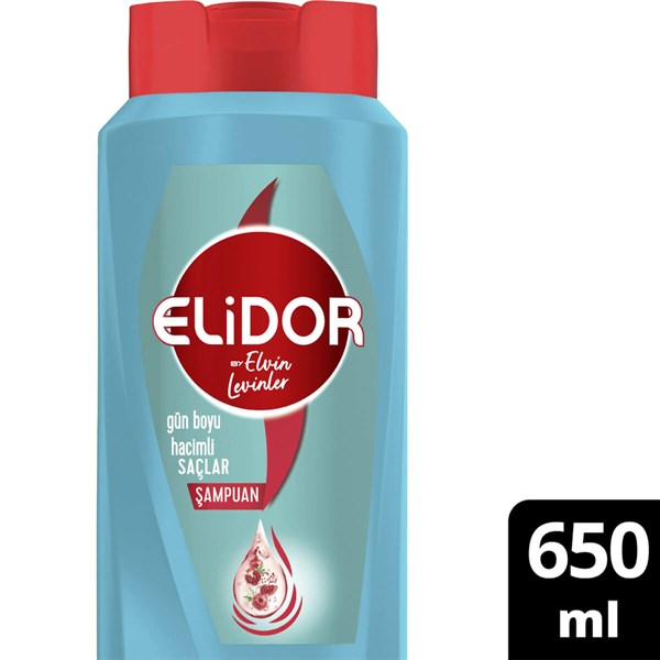 Elidor Elvin Levinler Gün Boyu  Hacimli Saçlar Şampuan 650 ML Nar Çekirdeği Yağı C Vitamini