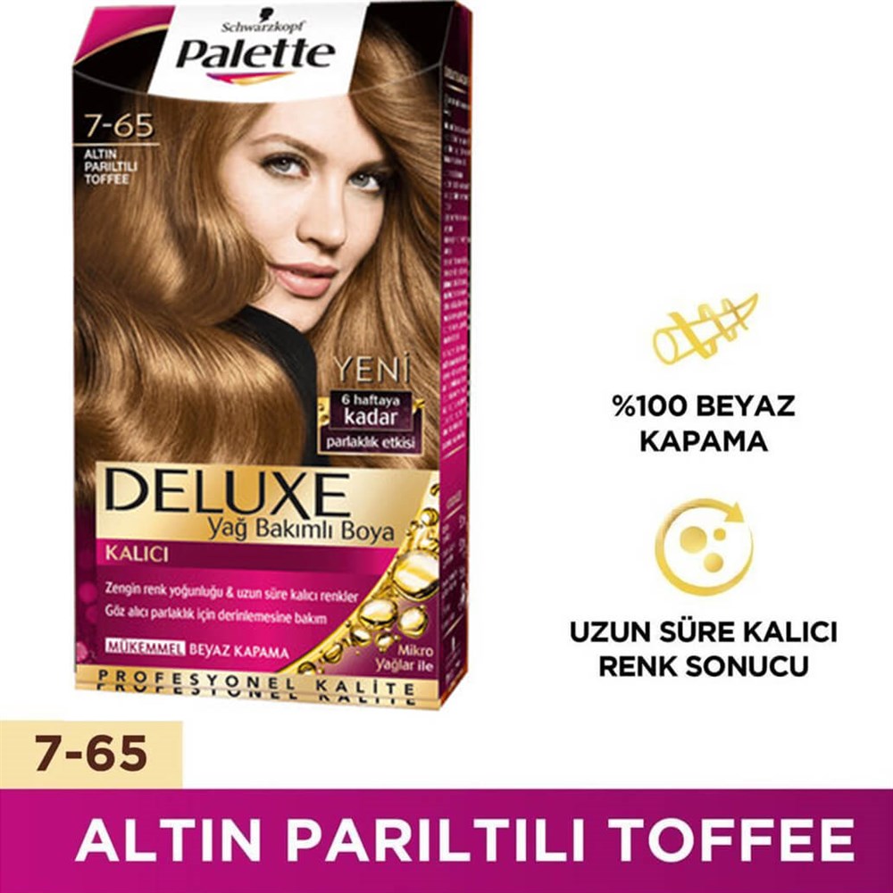 Palette Deluxe Kalıcı Saç Boyası 7-65 Altın Parıltılı Toffee | Ehersey.com