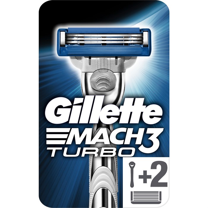 Gillette Mach 3 Turbo Tıraş Bıçağı Makine+2 Başlık