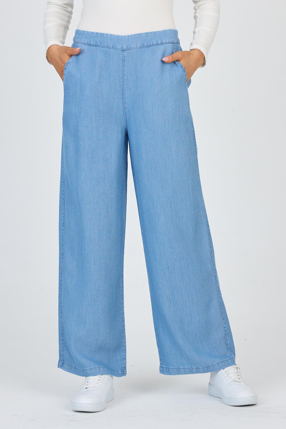 Denim Geniş Paça Pantolon P-0013
