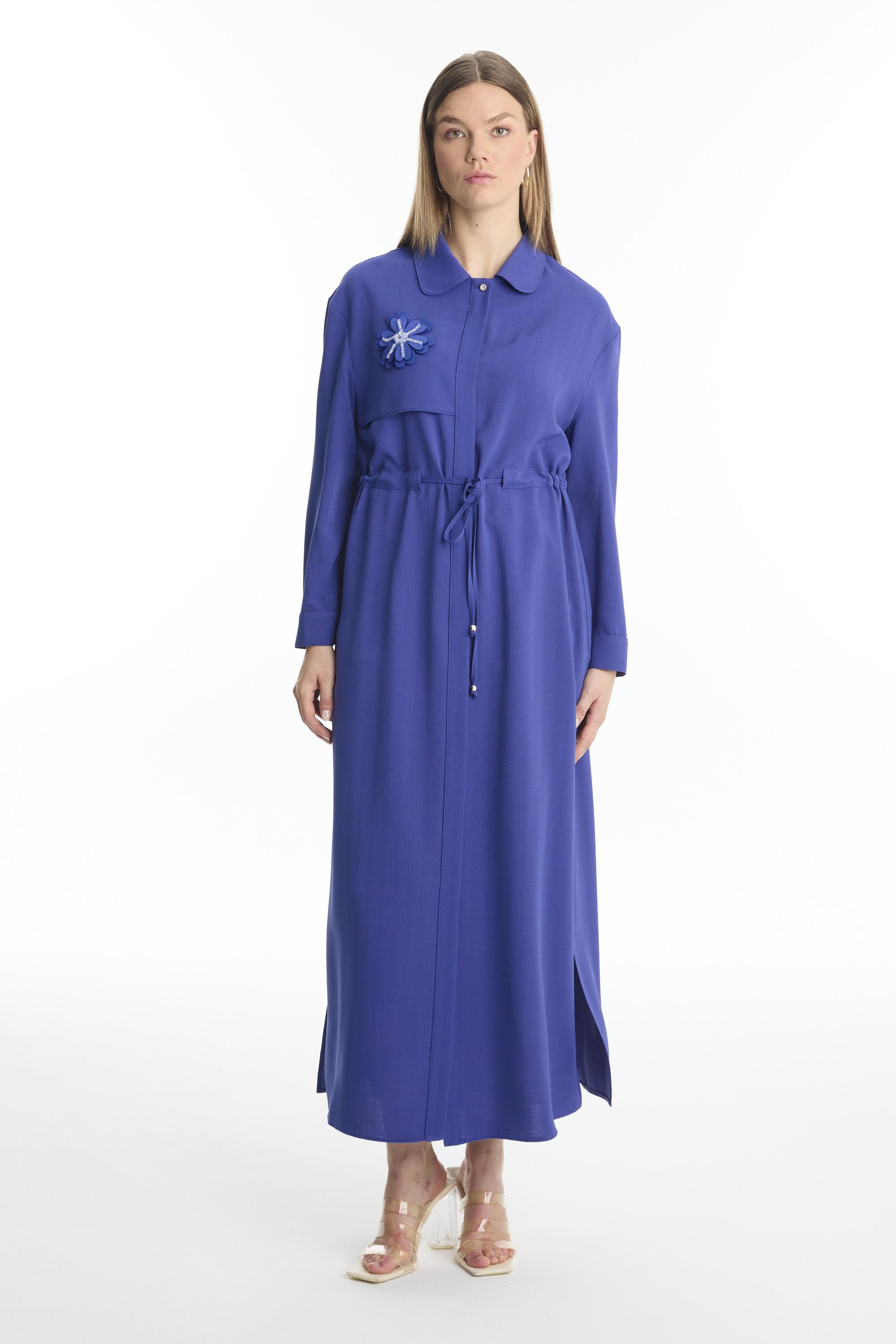 Gömlek Yaka Broş Detaylı Menekşe Giy Çık GÇ-0256 - Zühre