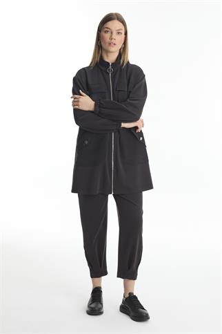 Cep Detaylı Siyah Spor Takım TK-1498 - Zühre