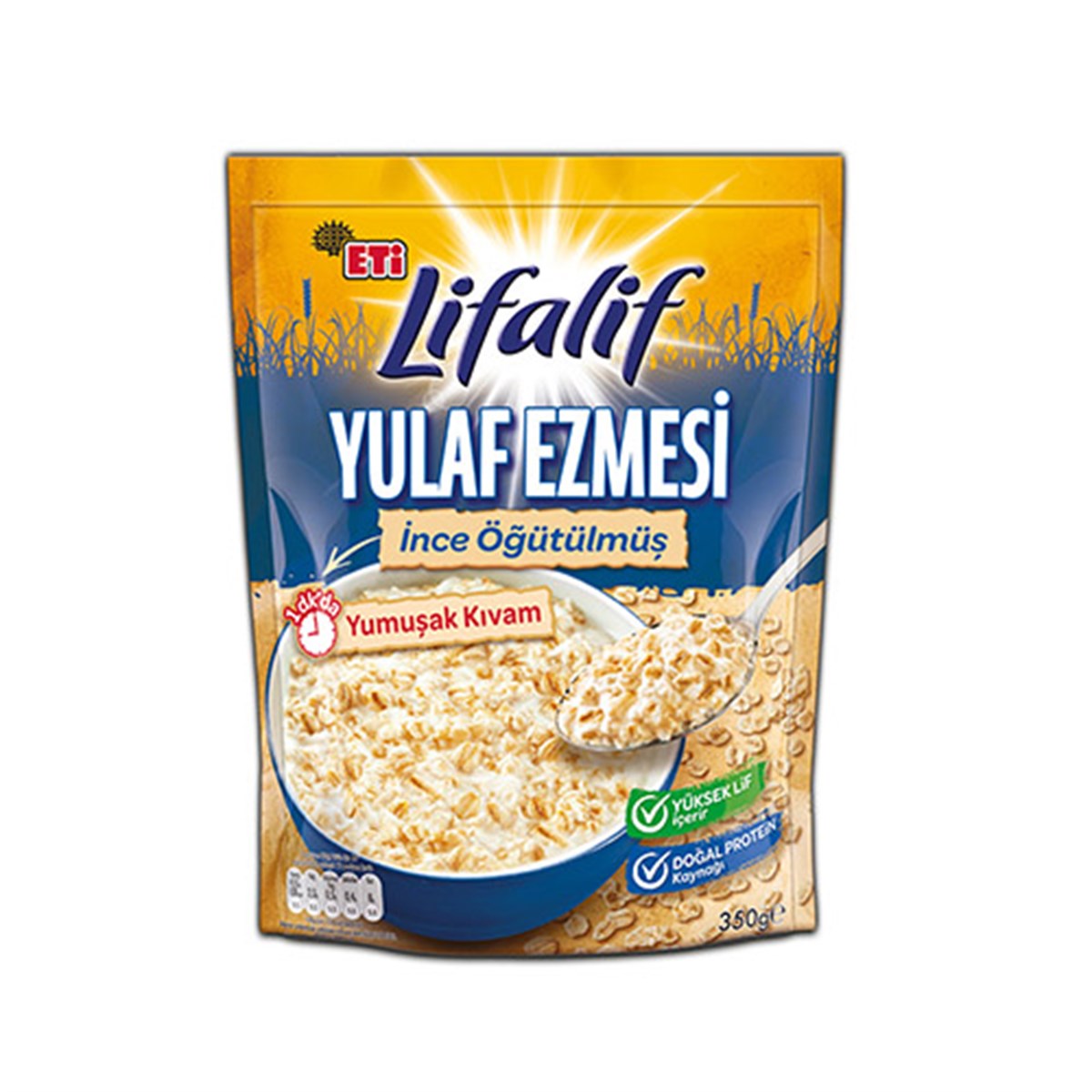 ETİ LİFALİF YULAF EZMESİ İNCE ÖĞÜTÜLMÜŞ 350 GR