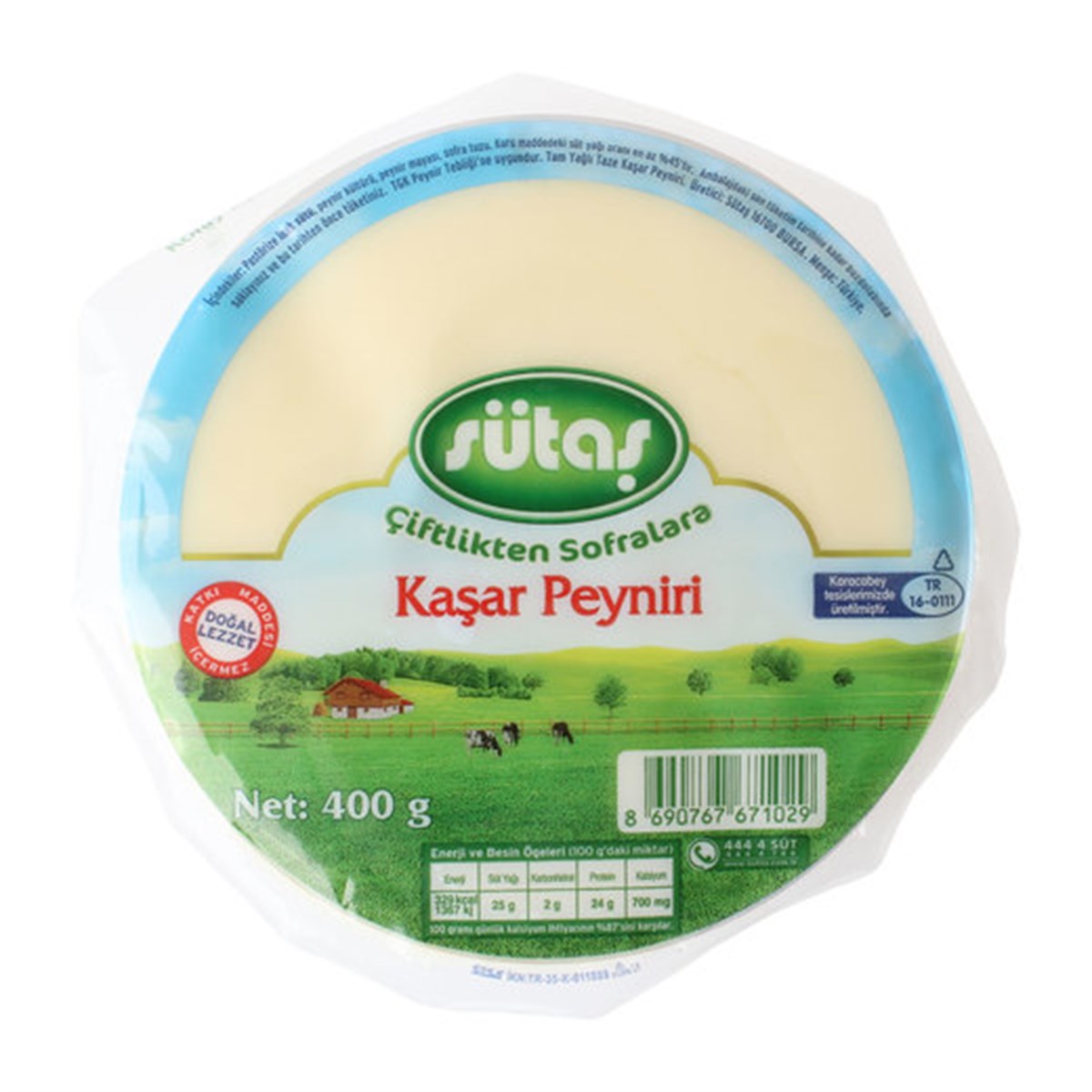 SÜTAŞ KAŞAR PEYNİRİ 400GR
