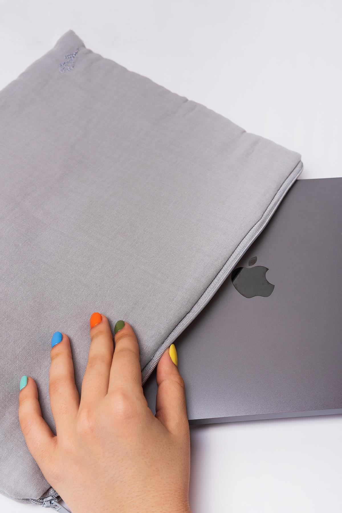 Alba Müslin Notebook | Laptop | Bilgisayar Taşıma Çantası Gri