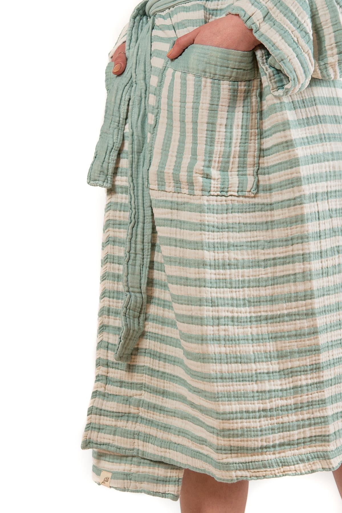 Unisex Arya Müslin Bornoz Mint