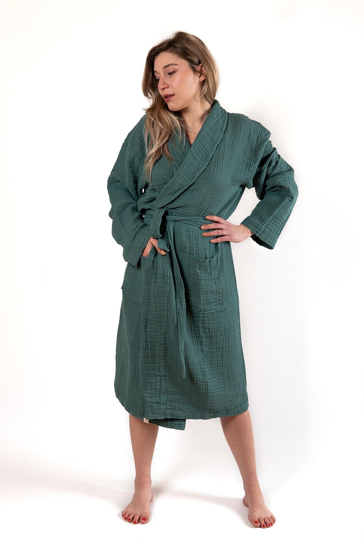 Unisex Dalya Müslin Bornoz Mint
