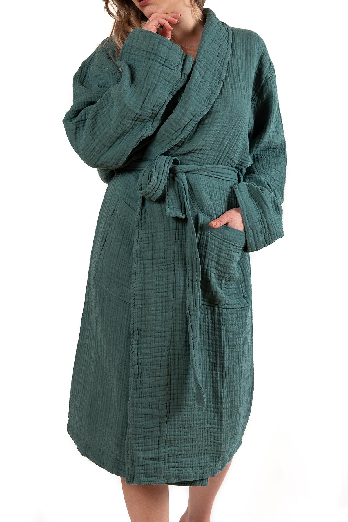Unisex Dalya Müslin Bornoz Mint
