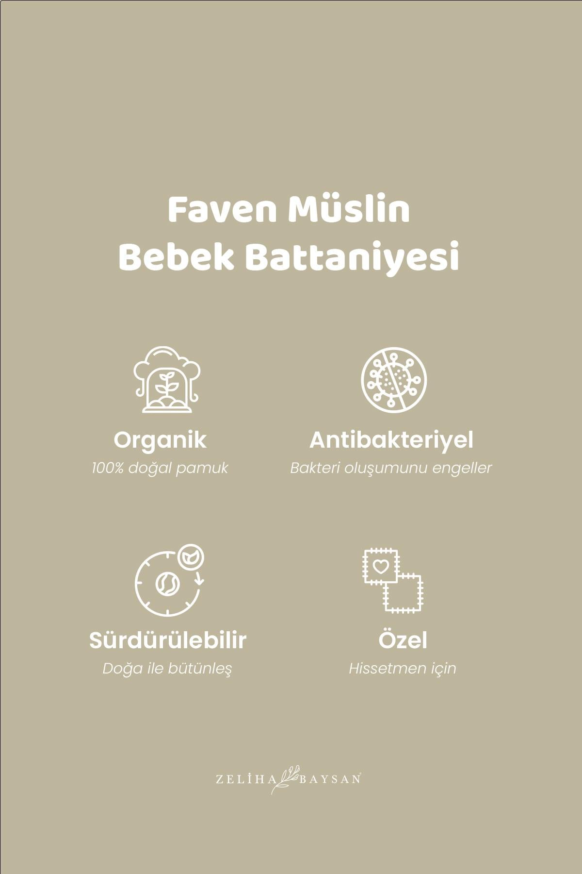 Faven Müslin Bebek Battaniyesi Bej
