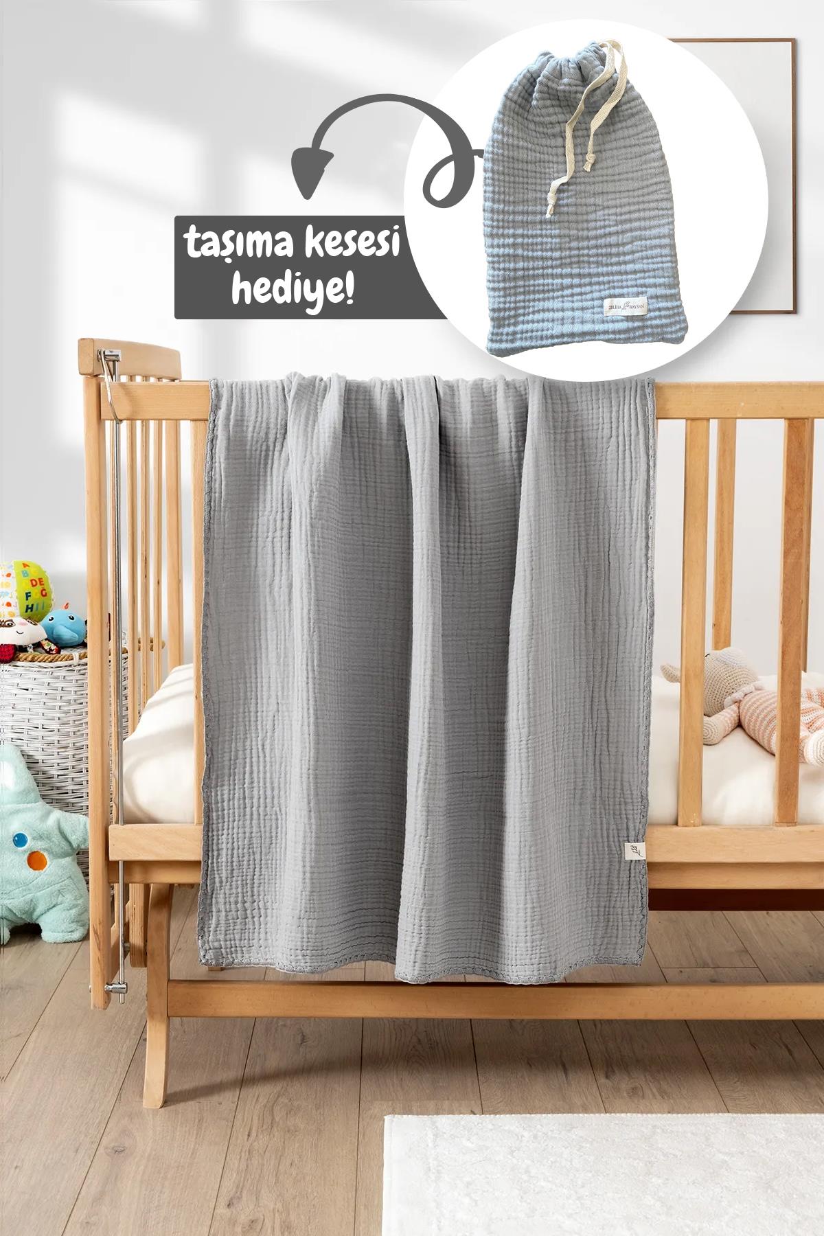 Faven Müslin Bebek Battaniyesi Gri