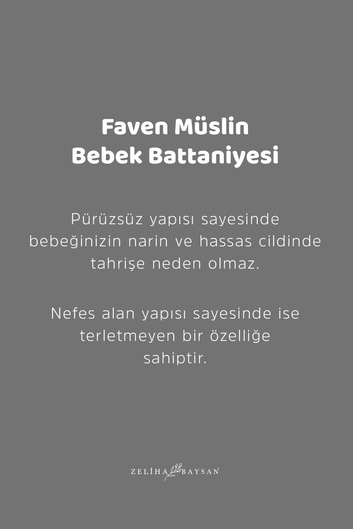 Faven Müslin Bebek Battaniyesi Gri