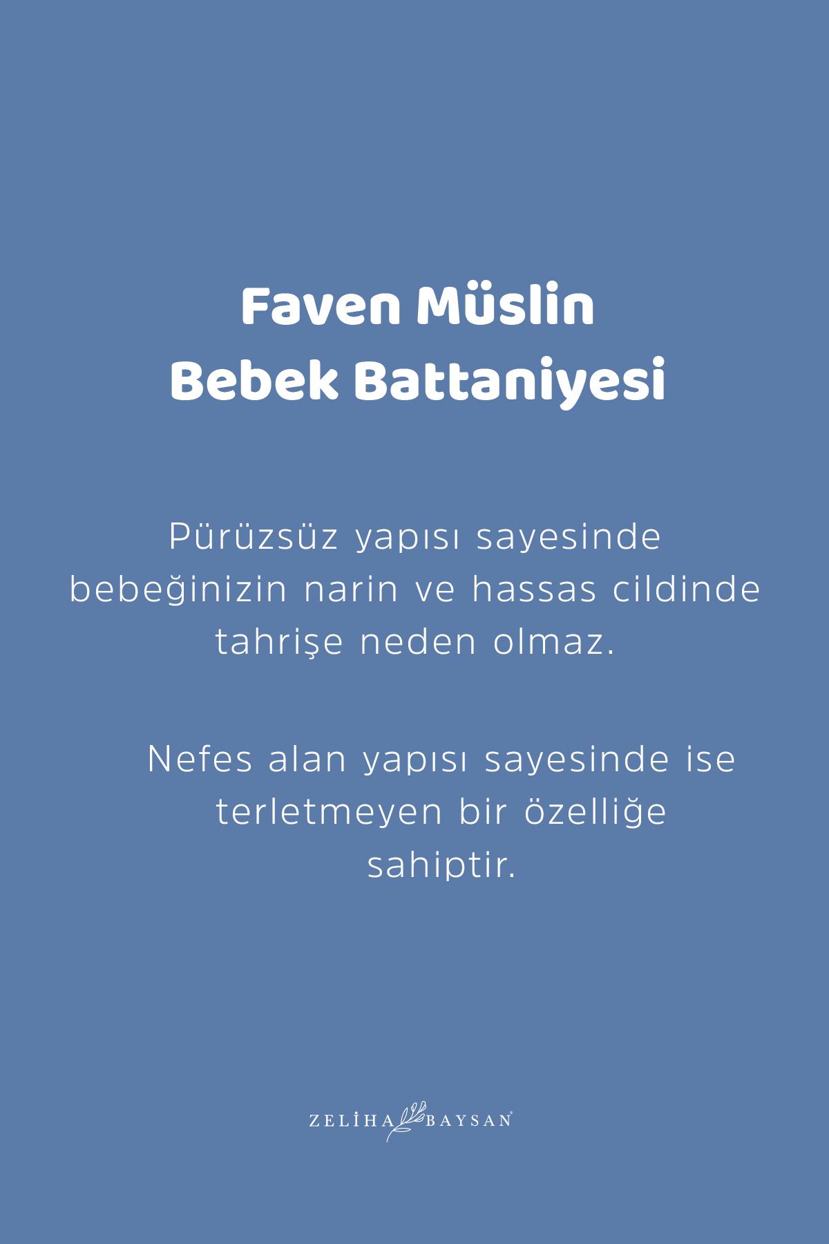 Faven Müslin Bebek Battaniyesi Mavi