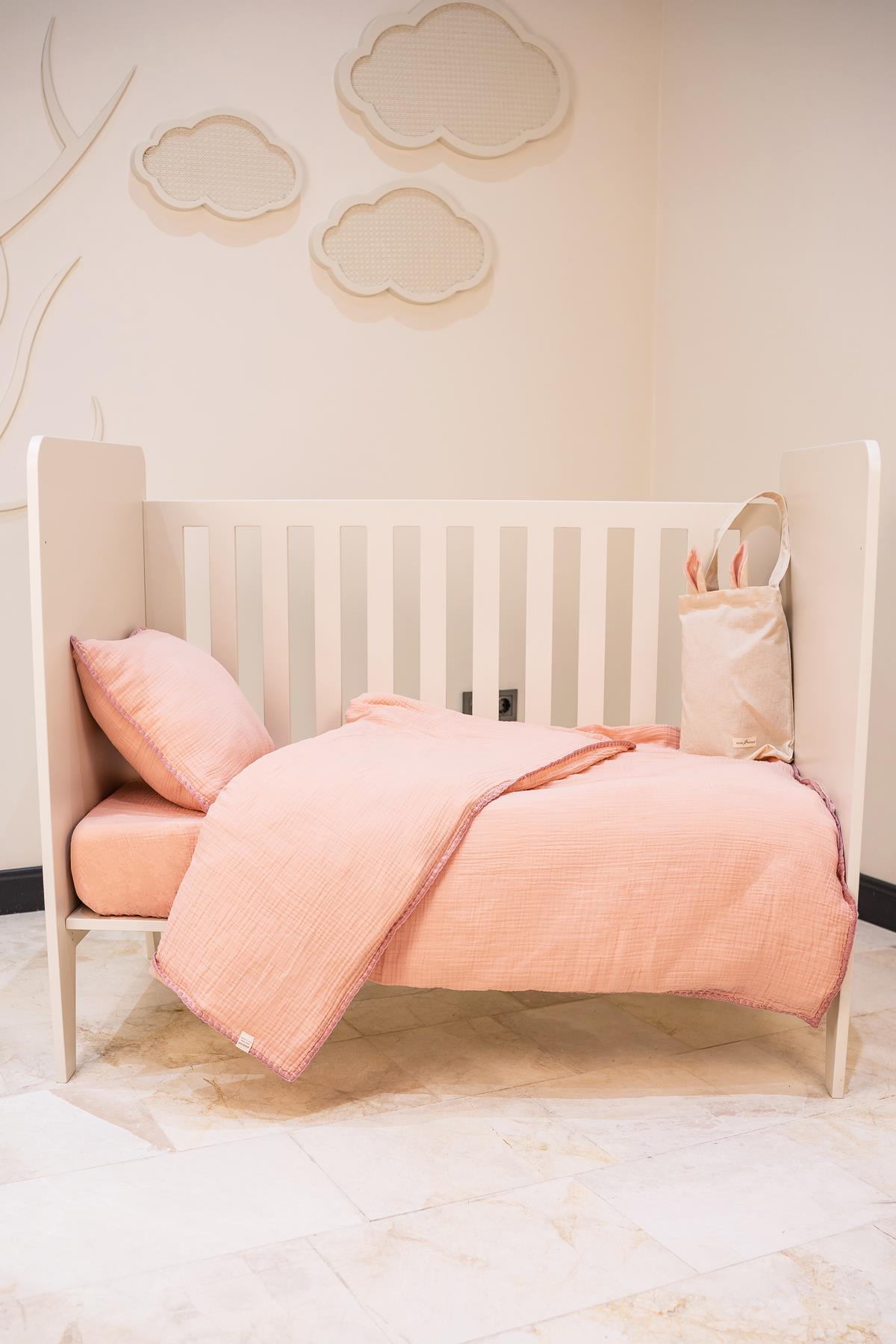 Faven Müslin Bebek Nevresim Takımı Pembe