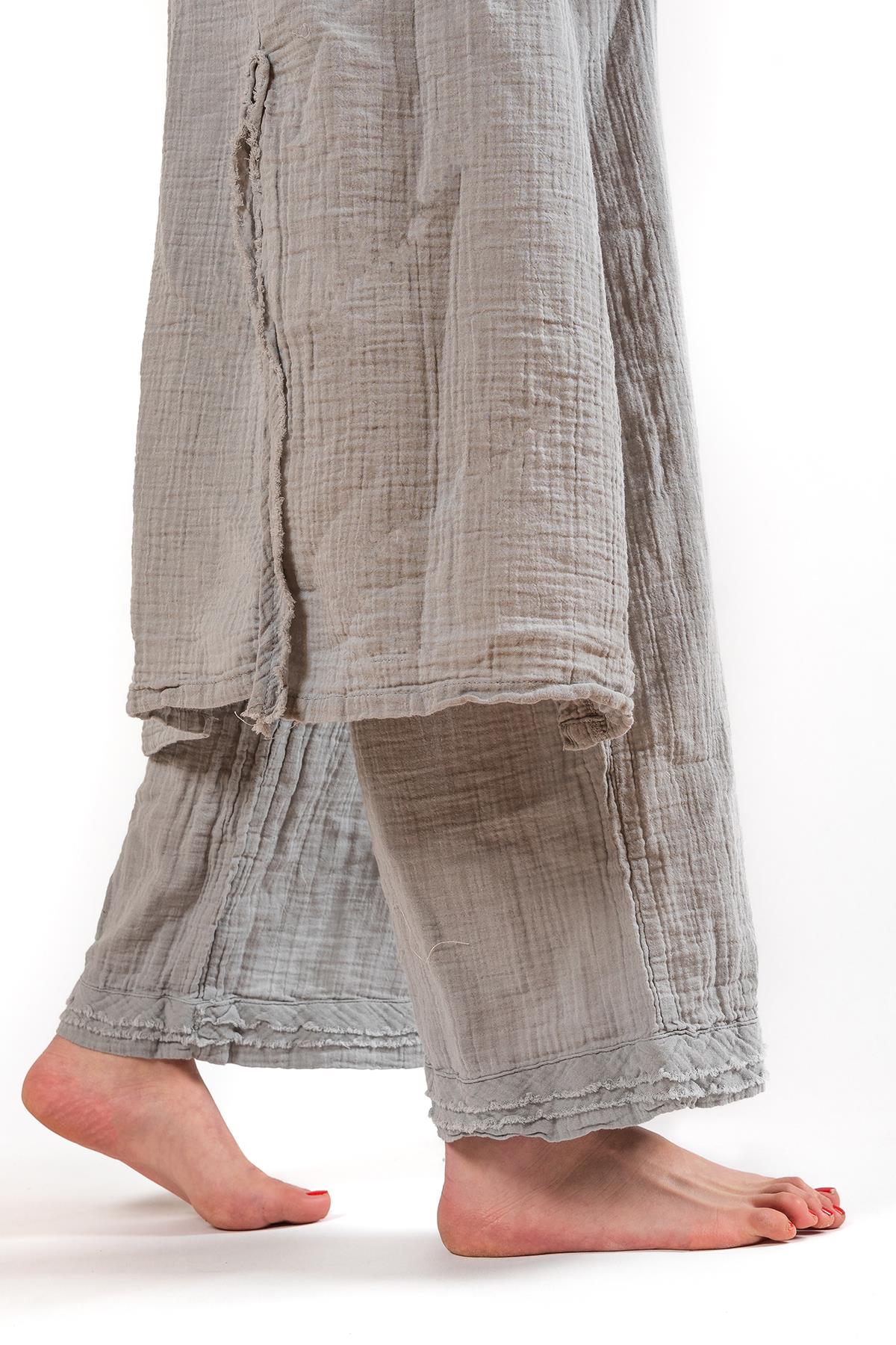 Unisex Faven Müslin Kaftan Gri