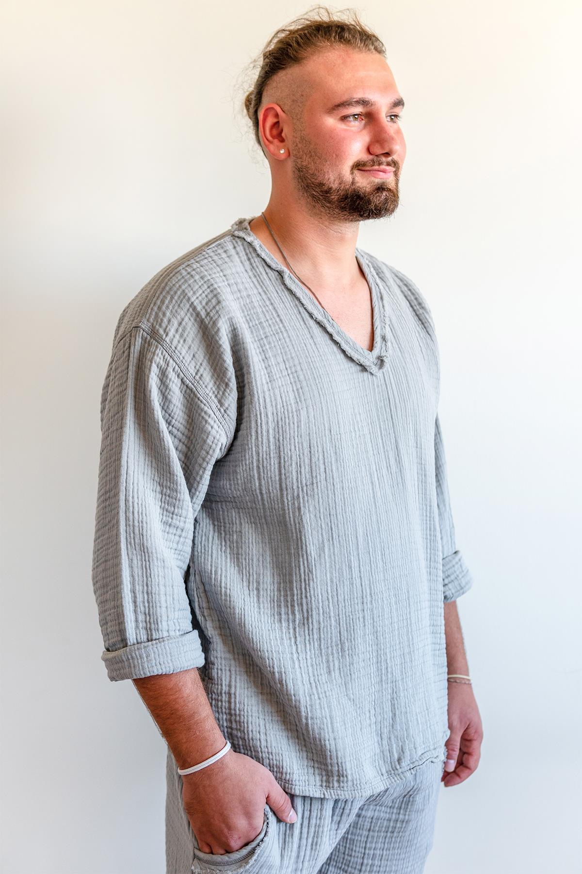 Lambert Müslin Unisex Sweat Gri
