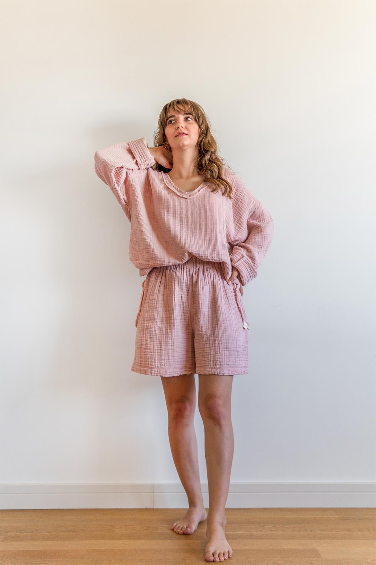 Lambert Müslin Unisex Sweat Pembe