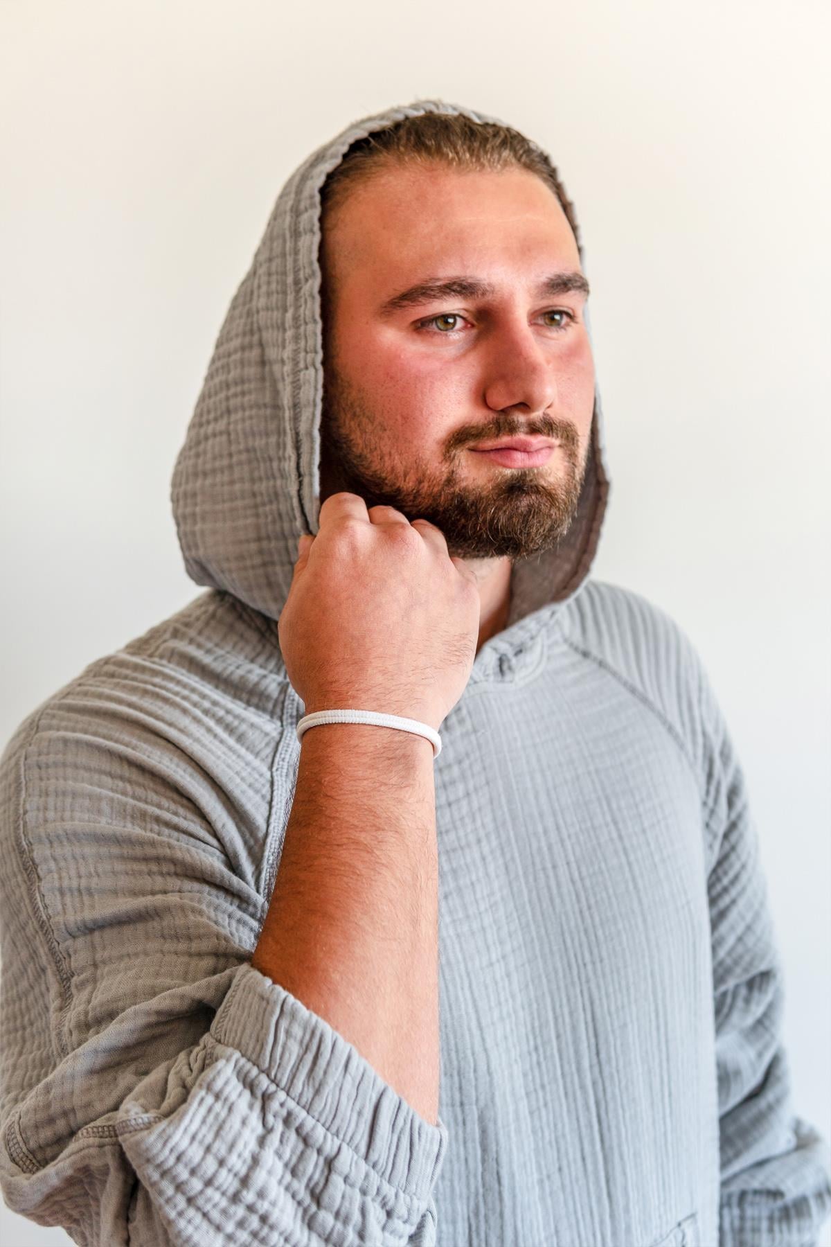 Lambert Müslin Unisex Kapüşonlu Sweat Gri
