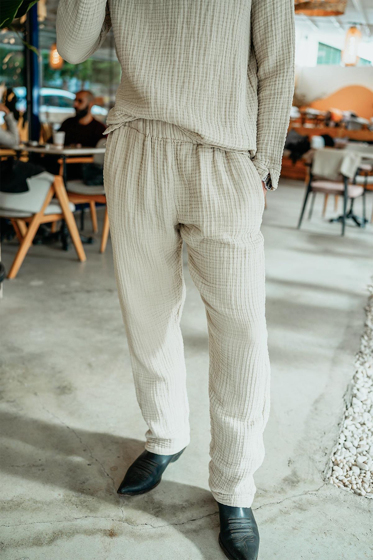 Luken Müslin Unisex Alt-Üst Takım Bej