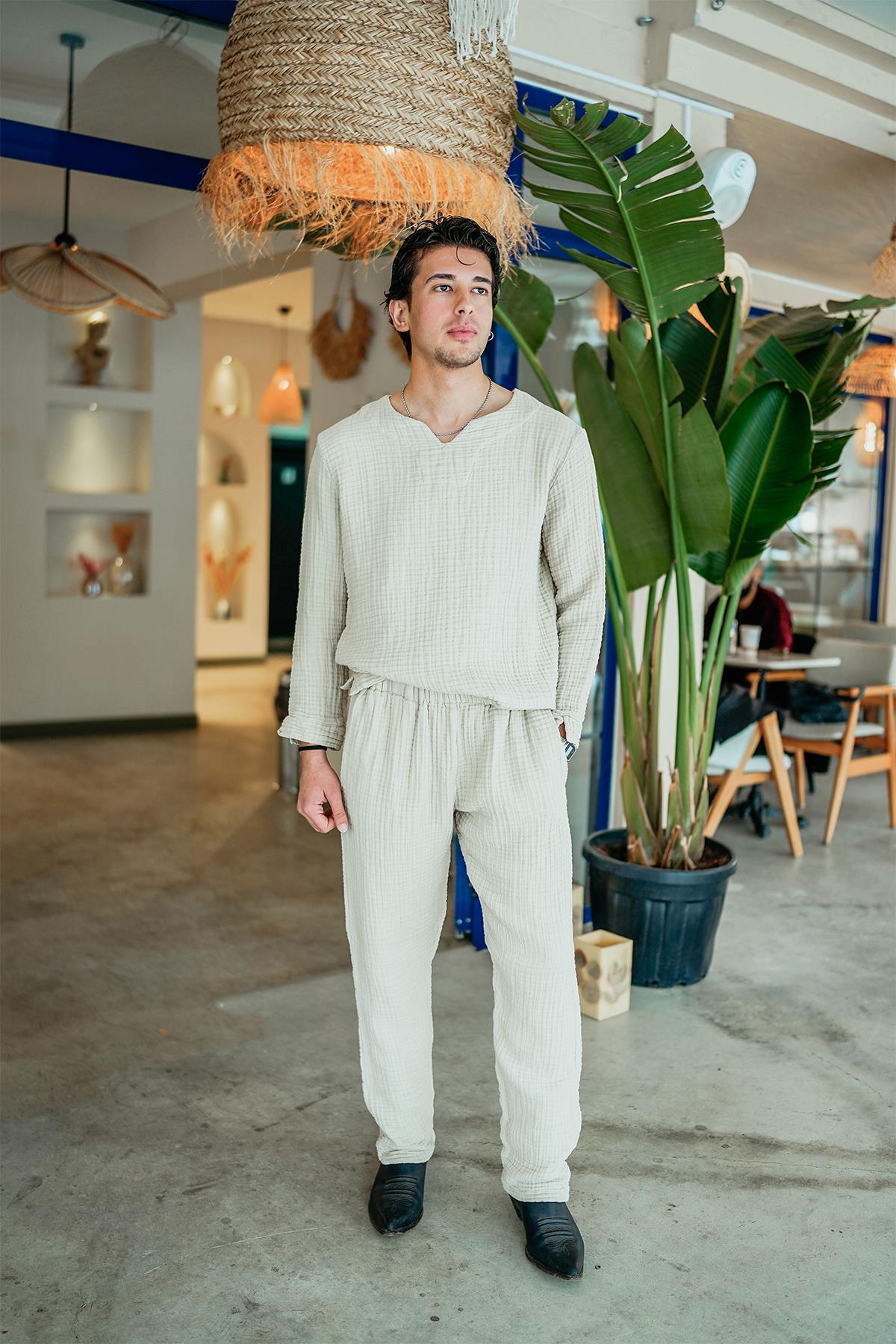 Luken Müslin Unisex Alt-Üst Takım Bej