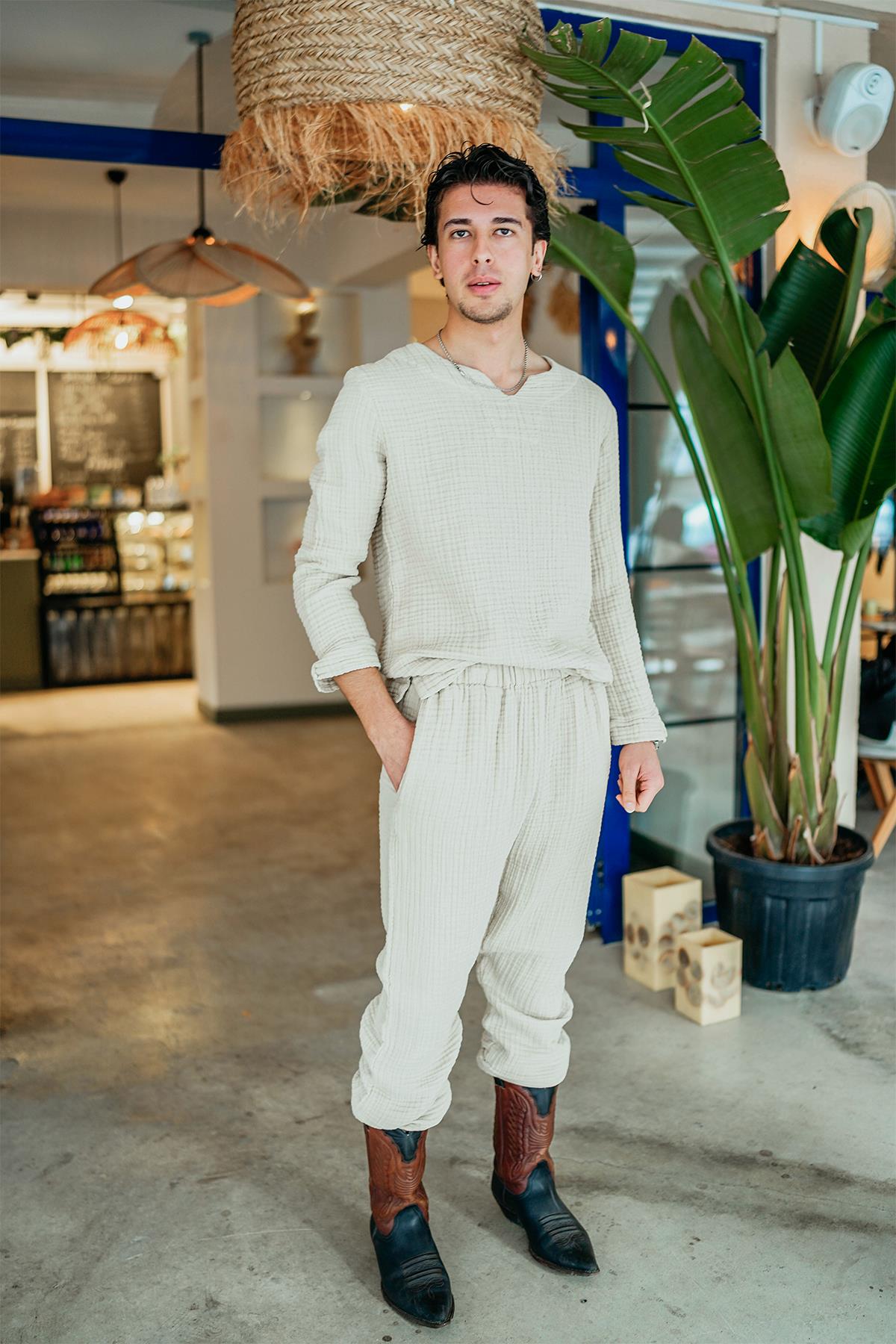 Luken Müslin Unisex Alt-Üst Takım Bej