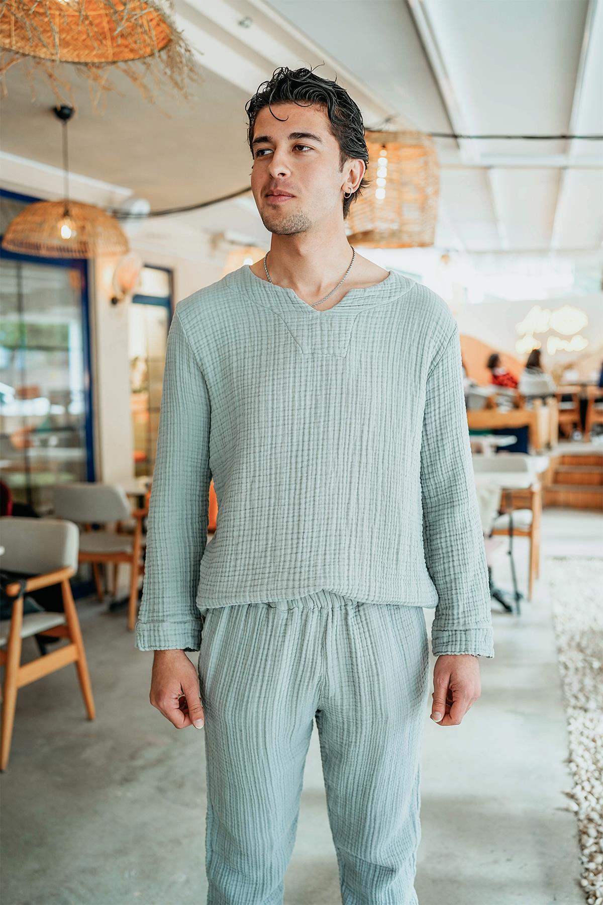 Luken Müslin Unisex Alt-Üst Takım Gri