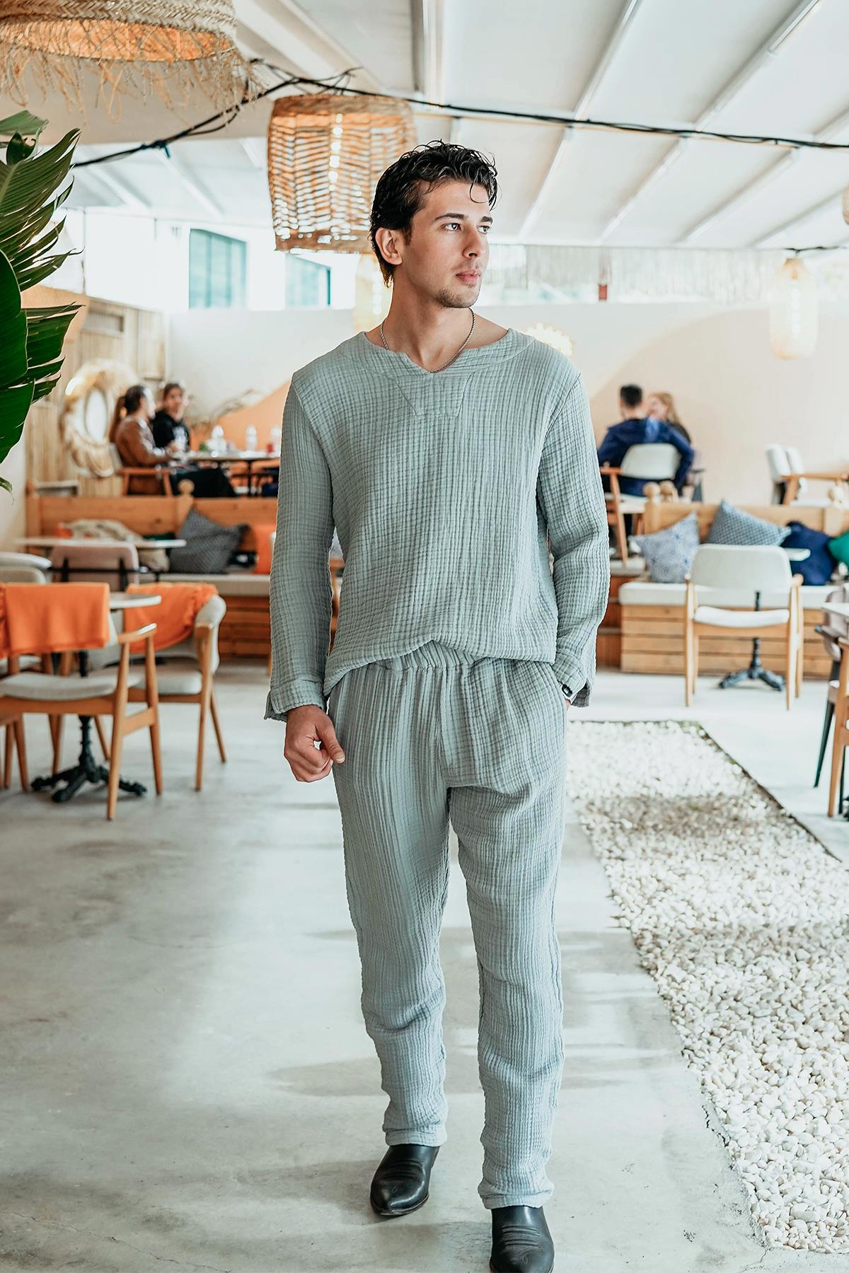 Luken Müslin Unisex Alt-Üst Takım Gri