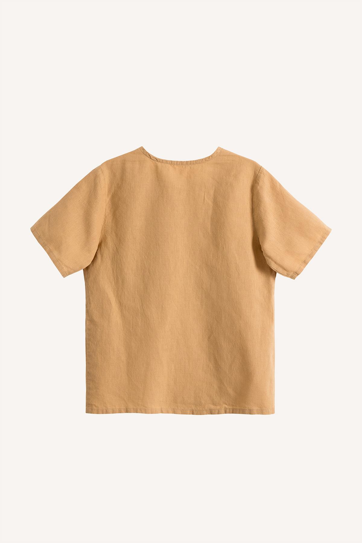 Mio Çocuk Keten Kanguru Tshirt Hardal