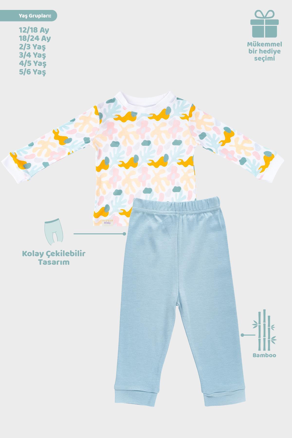Moss Bambu Bebek & Çocuk Alt-Üst Takım Mavi