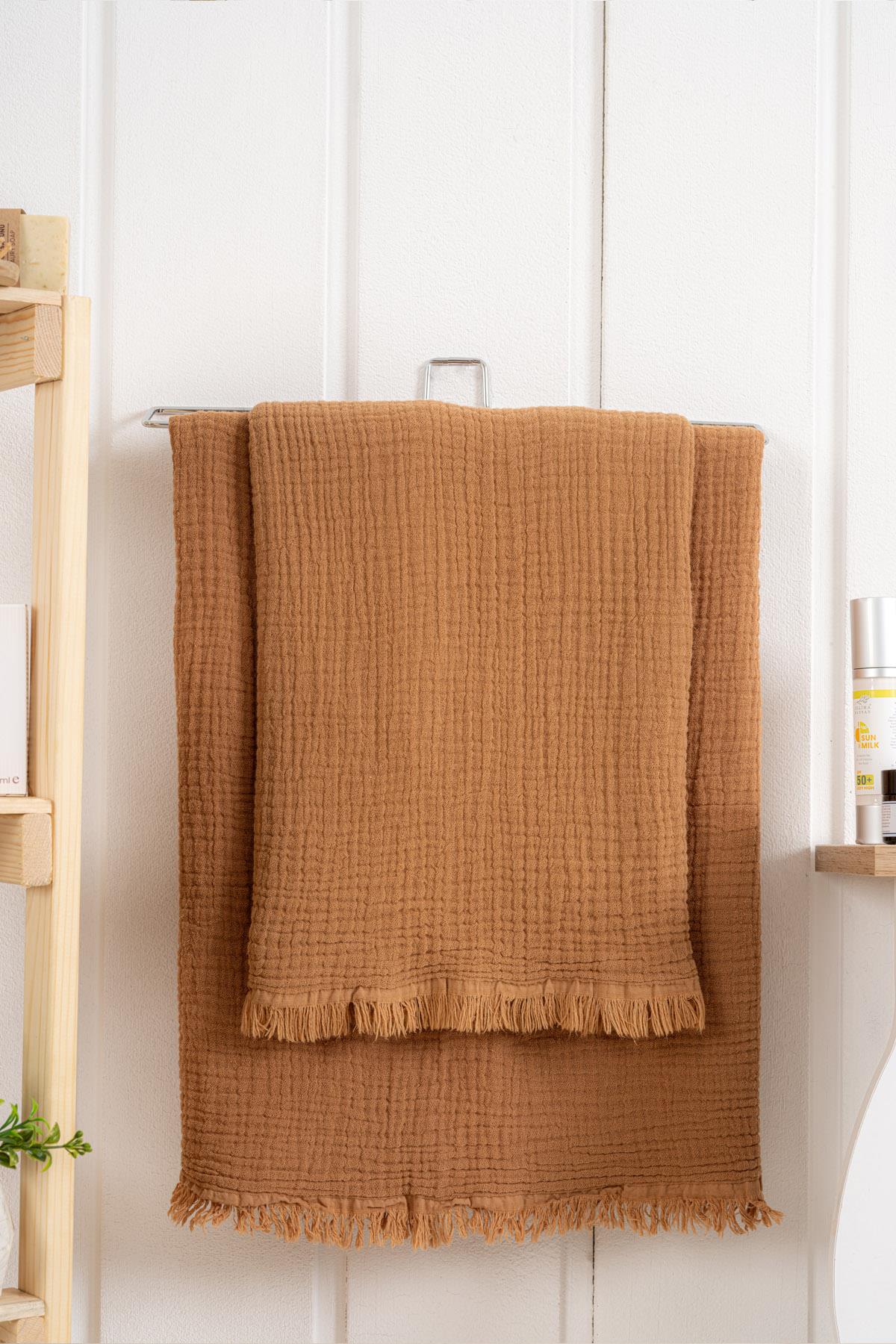 Palmyra Müslin Banyo Havlusu Cognac