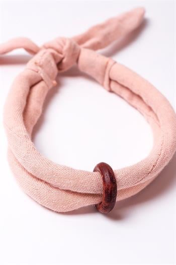 El Yapımı Özel Tasarım Müslin Bileklik Pembe