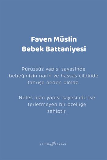 Faven Müslin Bebek Battaniyesi Mavi