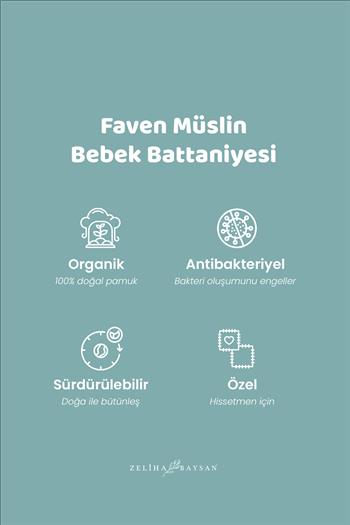 Faven Müslin Bebek Battaniyesi Mint